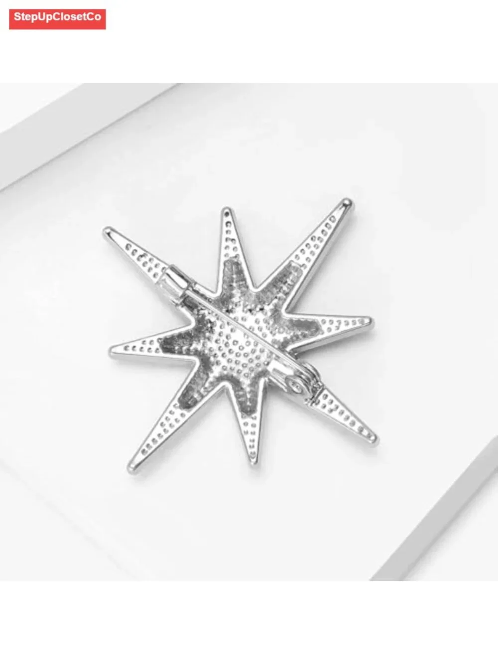 Star Brooch Pin Alloy Steel Lapel Brooch Coat Hat Bag Scarf Accessory Gift